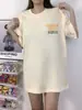 GALLERY DEPT TIDE estampa colorida de letras de desenho animado camiseta de manga curta de alta qualidade casual solta verão masculina e feminina