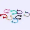 Anillo Falso para Nariz de Acero Inoxidable Barra en C Barra de Herradura 1.2*8+3 Bola Ligera Clavo Falso para Nariz Joyería para Piercing de Pezón en Herradura