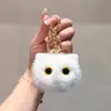 Llavero de Gatito de Ojos Grandes de Piel Sintética de Visón Colgante Lindo de Gato de Peluche Decoración para Bolso Mochila Regalo