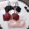 Sujetador de encaje de ganchillo con pedrería transfronterizo, push-up, sin aros, para bustos pequeños, sexy, ajustable, con cierre en la espalda, hermosa lencería para la espalda