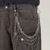 Corrente de Calça Metálica Multicamadas Estilo Hip-Hop Retrô para Homens, Corrente de Jeans Versátil Personalizada com Pingente de Caveira Punk Cruz