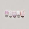 Pegatinas para uñas borde de encaje retro pegatinas para uñas japonesa tridimensional chica Lolita rosa corazón oscuro lazo