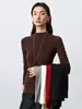Camiseta Base de Punto de Lana Tencel de Cuello Alto Medio Personalizada Otoño/Invierno 2026 para Mujer, Tejido de Punto Ajustado, Stock de Fábrica, Soporta Etiquetado Privado