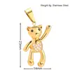 Colgantes de Animales Lindos Transfronterizos, Elementos Adorables de Oso y Delfín, Accesorios de Colgante de Acero Inoxidable Personalizados DIY Incrustados con Diamantes