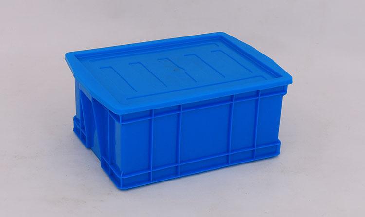 蓝色塑料周转箱 蓝色465-220工具物流运输箱仓