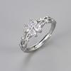 Anillo de Trébol de Cuatro Hojas Retro Europeo y Americano con Micro-incrustaciones de Zircón, Anillo de Dedo Ajustable con Envoltura de Vid de Flor Personalizado de Moda para Mujer