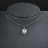 Nuevo colgante de moissanita en forma de corazón con temperamento simple para mujer, collar de clavícula de amor x7416