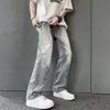 Jeans acampanados de color claro, lavados y desgastados, estilo americano, diseño de otoño e invierno, pantalones largos de pierna ancha, estilo niche y adelgazante, estilo ins