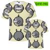 Suministro transfronterizo ropa para niños Totoro lindo impresión a color 3D nuevo verano secado rápido transpirable camiseta de manga corta para adulto