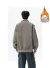 Jaqueta Motociclista Retro Americana com Gola Alta Masculina Primavera e Outono Solta Casual Top Marca Tendência Scoundrel Bonito Sensação de Luxo Roupa Exterior