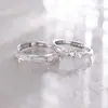 Anéis de Casal Estrela do Norte em Prata Pura S999 para Dropshipping, Anéis Ajustáveis para Homens e Mulheres, Presente de Dia dos Namorados de Alto Padrão