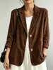 Americana y Europea Transfronteriza Amazon Comercio Exterior Nueva Chaqueta de Traje de Pana Casual Versátil de Otoño e Invierno Temperamento Retro