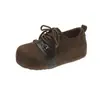 Sapatos Birkenstock grossos e feios-fofos para o dedão do pé de mulheres, novo design outono e inverno de 2026, mocassins Birkenstock de cadarço com sola macia