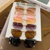 Modelo Gafas de Sol de Moda Letra F Marco Marrón Sin Marco Borde Cortado Gafas de Sol de Gama Alta Nuevo Color Degradado Anti-UV