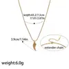Colar de aço inoxidável com pena banhada a ouro 18k, à prova d'água, estilo europeu e americano, asas que não desbotam, acessório casual personalizado para mulheres