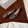 Versión de piel de cordero del mismo estilo que los zapatos de ballet uva para mujer, con lazo, parte superior suave, suela suave, zapatos tipo rollo de huevo, zapatos planos bajos retro de un solo color