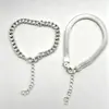 Conjunto de Pulseiras de Corrente Transfronteiriças, Joias de Liga Leve de Luxo, Design Empilhável Versátil da Moda, Atacado de Luxo Leve
