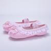 Nuevos Zapatos de Baile Lindos para Niños Zapatos de Baile de Dibujos Animados con Lazo Zapatos de Práctica para Niñas Zapatos de Garra de Gato Encaje Ballet 8101