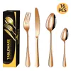 Popular Conjunto de Talheres de Aço Inoxidável 1010 Transfronteiriço Conjunto de 16/24/30 Peças Faca de Churrasco, Garfo, Colher Conjunto de Talheres Estilo Ocidental