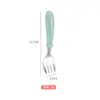 Desenho Animado Aço Inoxidável 304 Talheres Infantis Garfo Colher Caixa Conjunto de Três Peças Talheres de Bebê Presente para Mãe e Bebê Colher Garfo Cabo Redondo