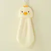 Toalla de Mano de Felpa de Coral Absorbente Colgable de Dibujos Animados Lindos para Niños, Paño de Limpieza de Secado Rápido, Toallita de Mano Espesa sin Pelusa
