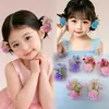 Acessórios de Cabelo Flor de Colza Fresca Pastoral Infantil, Laços de Cabelo Doces para Escola, Cordas de Cabelo Florais para Palco de Performance