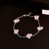 Pulsera Colgante Flor de Concha Estilo Francés, Vintage, Sencilla, Moderna, Estilo Lujo Ligero, Joyería Versátil de Moda para el Día a Día para Mujeres