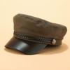 Gorra de estilo coreano para mujer, estilo nuevo, azul marino, plana, estilo retro británico, boina juvenil, gorro moderno que combina con todo.