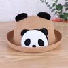 Sombrero de paja trenzada nuevo para primavera y verano, forma de dibujos animados de panda viajero para hombres y mujeres, sombrero de atracciones turísticas coreanas, venta al por mayor