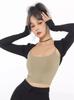 [Venta al por mayor transfronteriza] Chaleco Cardigan Pequeño de Baile Latino Negro Delgado Versátil Blusa Ajustada Top Elegante