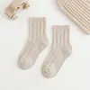 Nuevos Calcetines Infantiles Primavera 2026, Calcetines Lisos de Doble Aguja Antibacterianos Sin Costuras para Niñas, Calcetines para Bebé, Calcetines de Media Pantorrilla