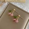 Pendientes de cereza con aguja de plata s925 para mujer, bonitos y frescos, estilo ins, joyería de cristal de fresa, joyería al por mayor con personalidad.