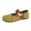Sapatilhas, bico quadrado, sapatos Mary Jane femininos da moda, 2026, combinados com uma saia de corte reto, bico fino, sola reta, novo estilo coreano
