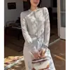 Cardigan de Punto de Color Sólido con Cuello Redondo, Estilo Nuevo de Principios de Primavera 2026 para Mujer, Moderno, Sencillo, Elegante, Adecuado para el Trabajo, Corte Holgado, Top Adelgazante