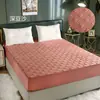 Lençol de baixo com elástico, acolchoado, espesso, cor sólida, 100% algodão, lavável à máquina, adequado para colchão Simmons, cama de casal 1,8m, 1,5m