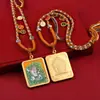 Xizang Thangka Bruto Semi-Pintado à Mão Dourado Oito Santos Padroeiros Animal do Zodíaco Buda Thangka Colar Concha de Aço Titânio