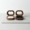 Caja de Anillo de Madera de Nogal Negro con Ventana, Caja de Joyería de Madera Maciza con Ventana Transparente, Caja para Anillo de Compromiso de Diamante, Caja de Almacenamiento para Pendientes