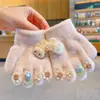 Luvas de Meio Dedo para Bebê Outono e Inverno Bebê Quente Dobráveis Tricô com Dedos de Fora Menina Dedo Desenho Animado 2024 Novo