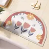 Alfombrilla de suelo de tierra de diatomeas fresca flor hogar baño baño absorbente secado rápido alfombrilla para pies inodoro antideslizante resistente al desgaste felpudo