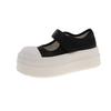 Zapatos Planos para Mujer Estilo Mary Jane Francés Piel Genuina Modelo Nuevo Verano 2026 con Velcro, Lindos Retro Dedo Gordo Suela Gruesa Primavera y Verano