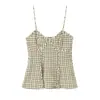 Fabricantes Mayoristas de Ropa Femenina Transfronteriza Primavera 2026 Nuevos Tops Camisola Estilo Lencería Cuadros Estilo Europeo y Americano