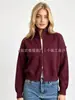 Jaqueta suéter feminina de gola alta com zíper duplo, cor sólida, estilo europeu e americano transfronteiriço, novo modelo de outono, corte solto, ombros caídos, cardigã de tricô macio e aconchegante