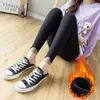 Leggings de Cintura Alta Antiderrapantes Outono e Inverno para Mulheres, Cropped, Plus Size, para Usar na Rua, Adequado para Mulheres Cheinhas, 100kg Forrado com Lã, Espessado, Elástico, Inverno