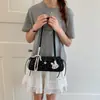 Bolso tipo baguette floral dulce transfronterizo para mujer, nuevo bolso de hombro de moda 2026, estilo femenino con lazo, bolso de axila