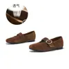 Zapatos Mary Jane con plantilla de piel de oveja de primera capa, nuevos zapatos casuales de moda otoño 2026, zapatos de mujer versátiles de corte bajo de nicho