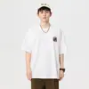 Nueva camiseta de verano para hombre, estilo callejero americano, holgada, de manga corta, camiseta retro con estampado de motocicleta para deportes al aire libre, camiseta de moda