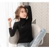 Atacado 2026 Blusa de Gola Alta Slim Fit com Forro de Lã Primavera e Outono Camiseta Base Manga Longa para Mulheres Versátil Emagrecedora Cor Sólida Roupa Feminina