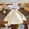 [En Stock] Sudadera de Felpa para Niñas Otoño e Invierno 2025 Sudadera de Felpa con Capucha y Orejas de Conejo de Peluche Estampado de Dibujos Animados