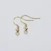 Pendientes Grandes de Gancho para Oreja Chapados en Cobre de Oro Real de 18 Quilates Accesorios de Joyería DIY con Ganchos para Oreja de Perla Grabados con Materiales para Pendientes de Plata 925