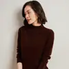 Novo Suéter de Tricô de Cashmere Feminino Outono/Inverno 2026, Gola Alta Meia, Solto, Fashion, Versátil, Emagrecimento, Estilo Curto